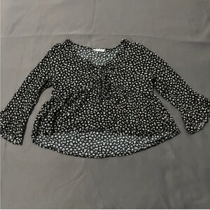 Timing Black and White Floral Blouse